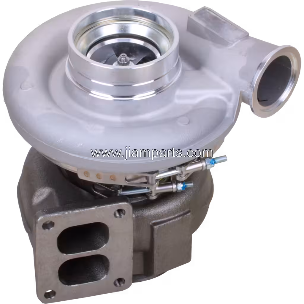 4037344 HX55 aftermarket turbocharger — top three-quarter view