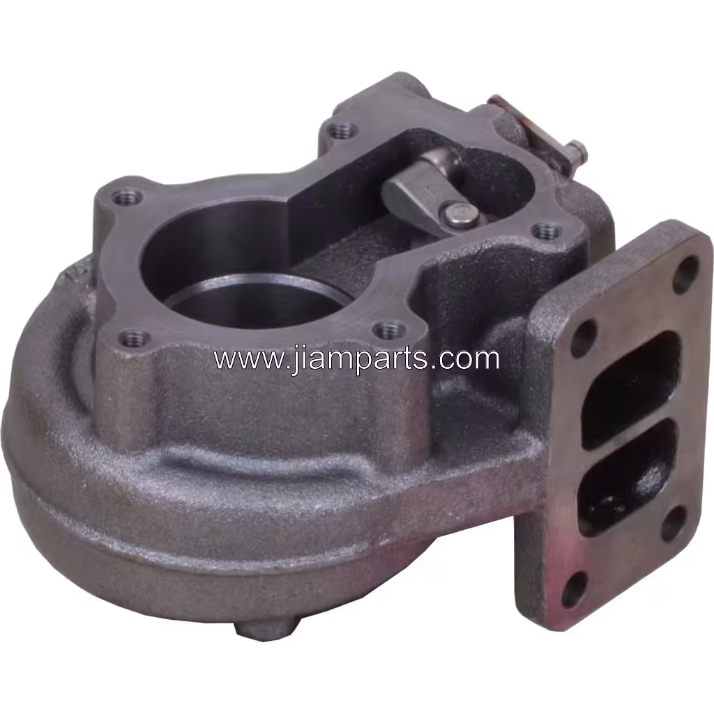 3539323 HX35G aftermarket turbine housing — top three-quarter view