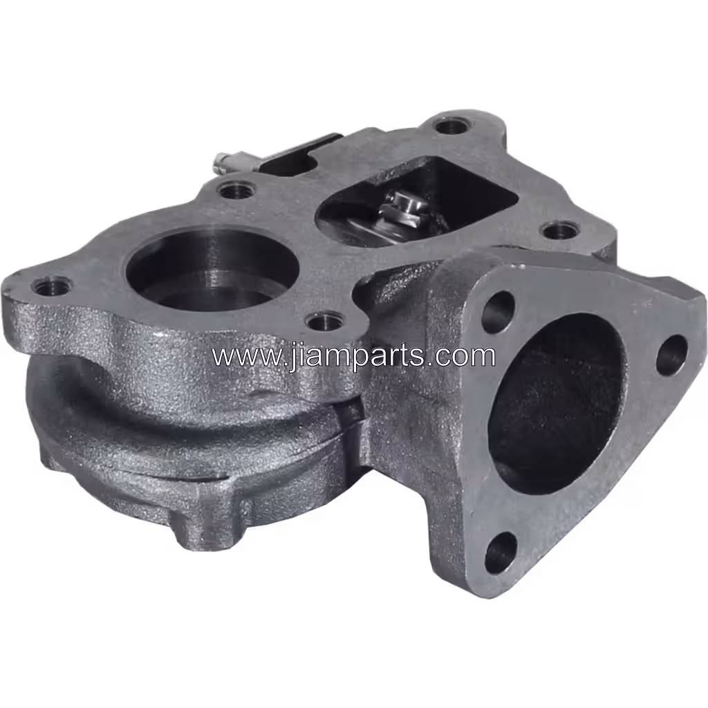 452540-0005 GT1749 aftermarket turbine housing — top three-quarter view