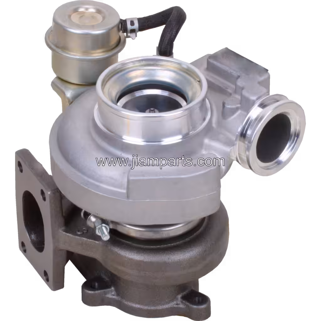 4955725 HE221W aftermarket turbocharger — top three-quarter view